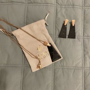 Kendra Scott Collins long necklace and earrings set
